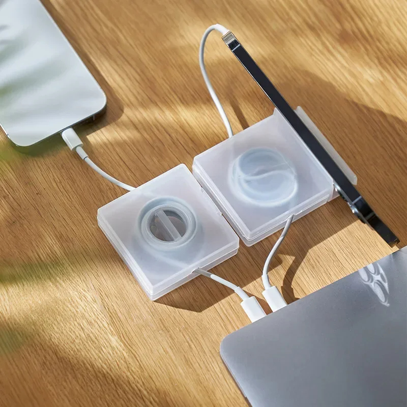 Desk Setup Cable Management - Portable Transparent Cable Organizer - Cord