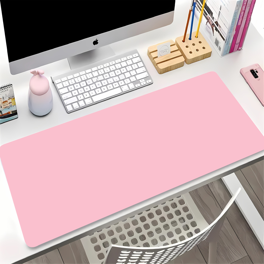 Desk Setup In Office - Solid Color Gaming Mouse Pad Gamer