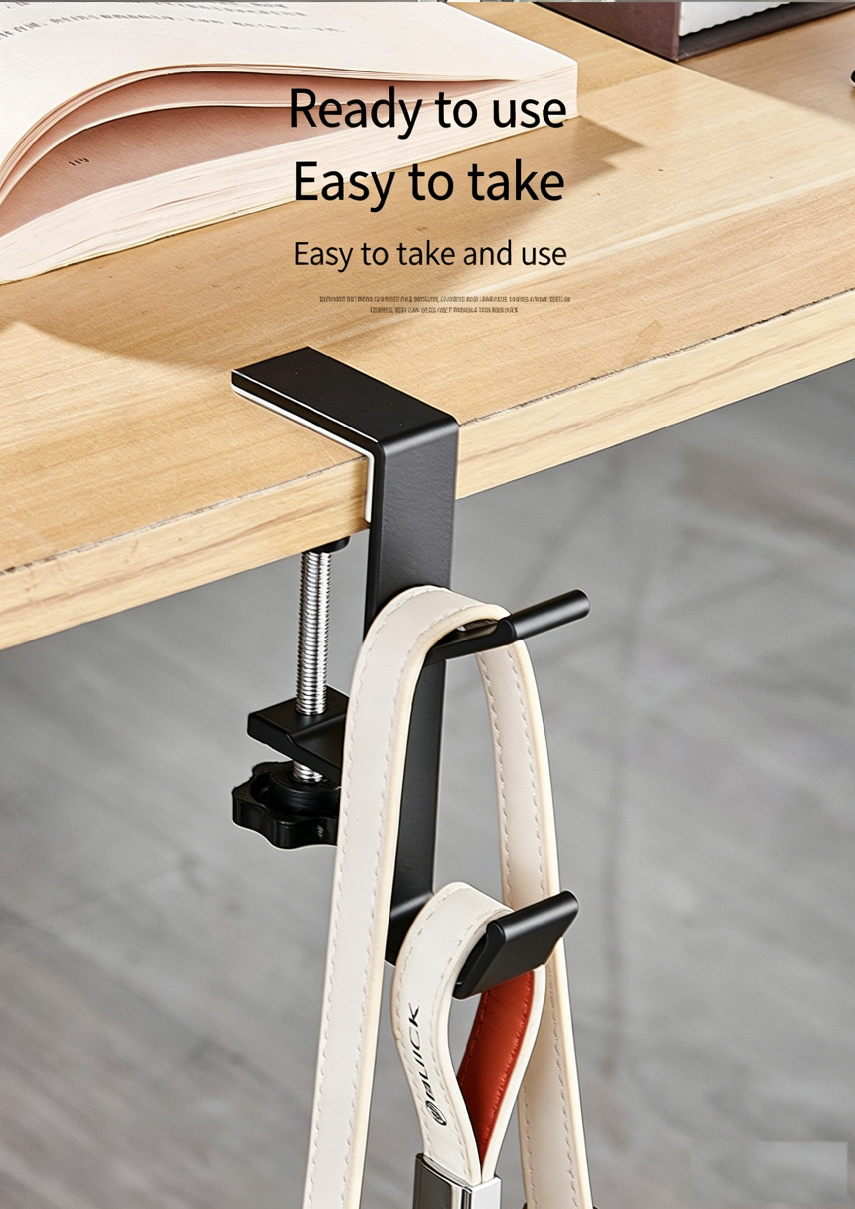Desk Setup Organizer - 5-Shaped Portable Desk Hook | Punch-Free
