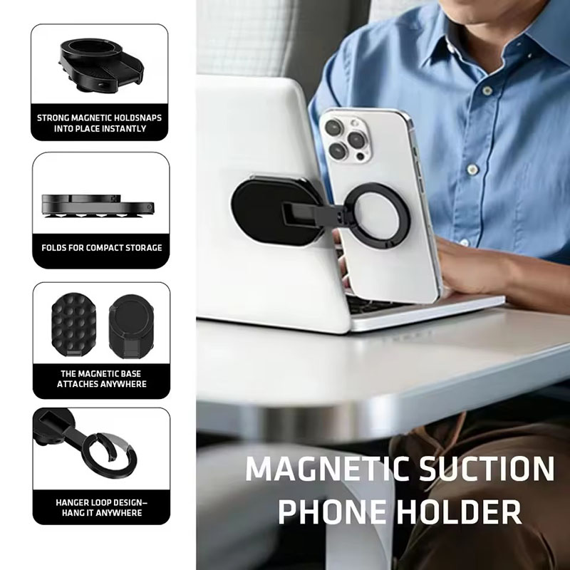 Desk Setup Stand - 3 In1 Magnetic Foldable Phone Stand