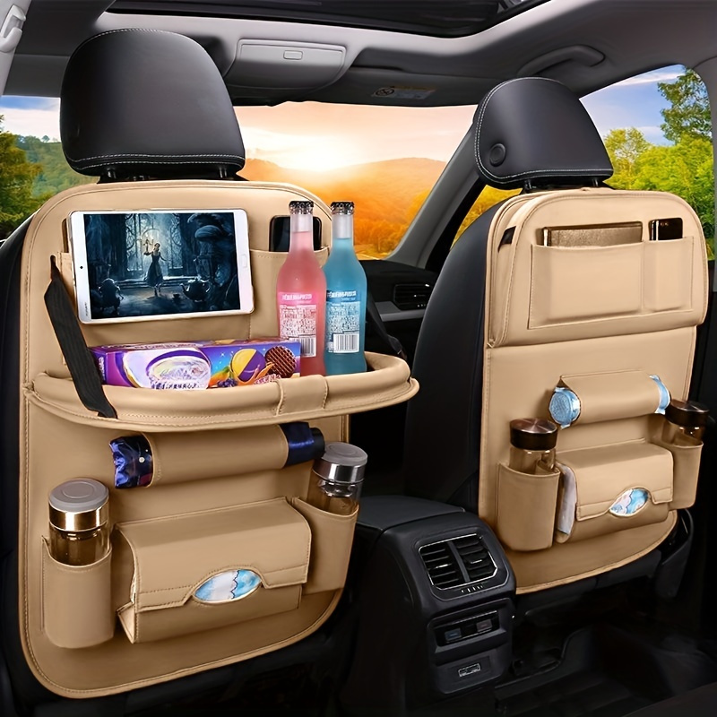 Desk Setup Organizer - Car Backseat Organizer Foldable Table Tray