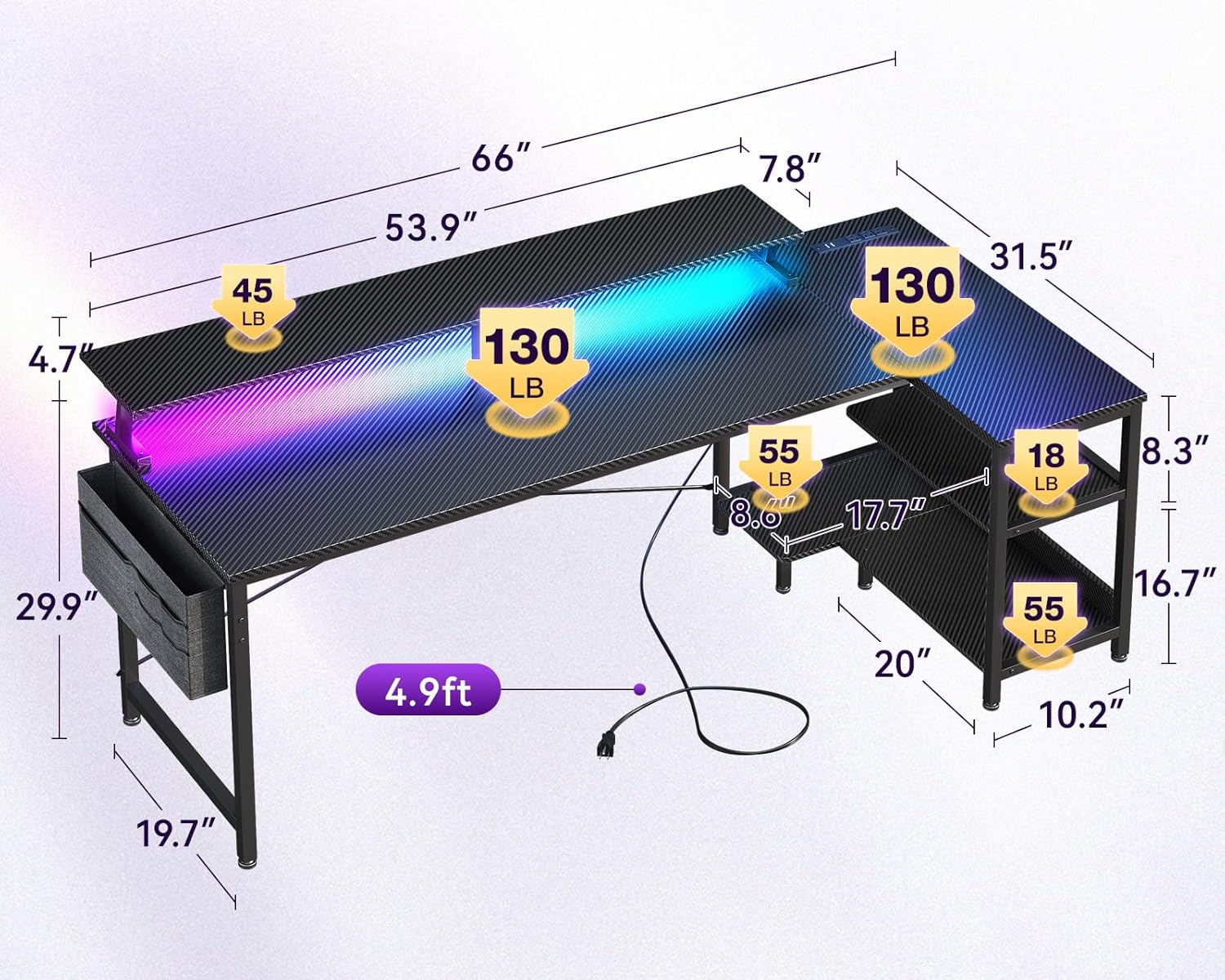 66 Inch L Shaped Computer Desk - огляд і ціна Desk Setup L Shaped