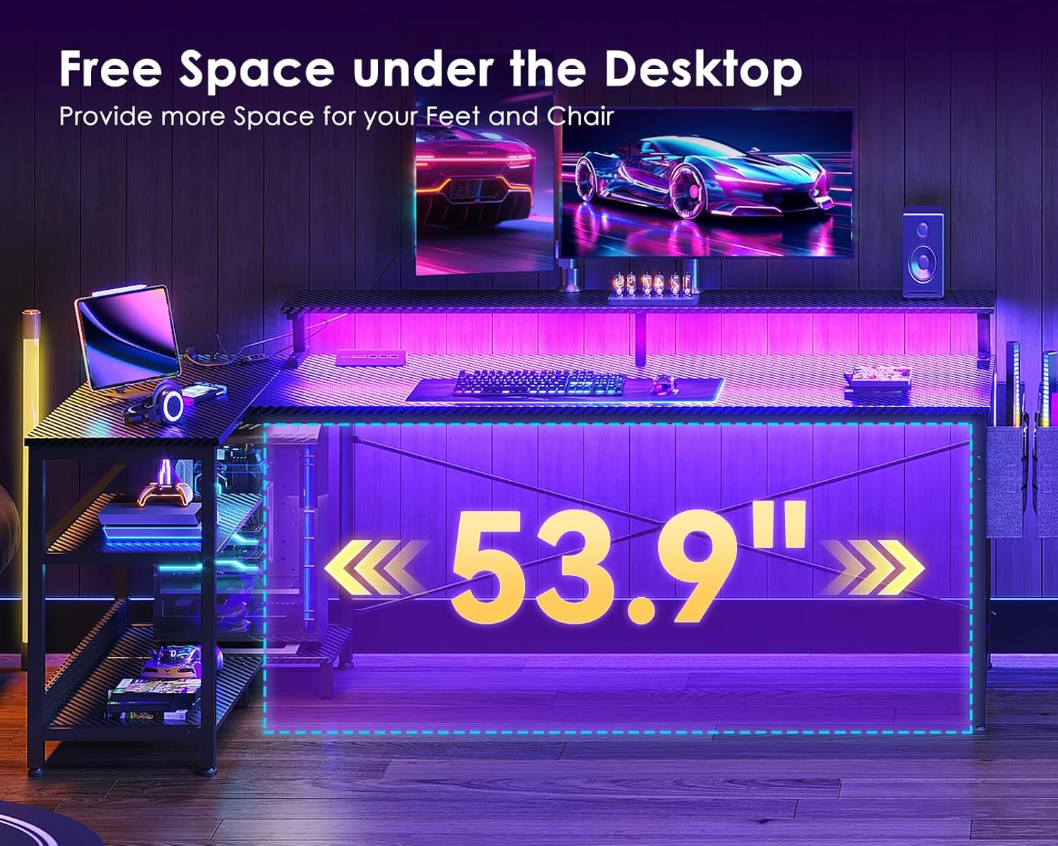 66 Inch L Shaped Computer Desk - огляд і ціна Desk Setup L Shaped