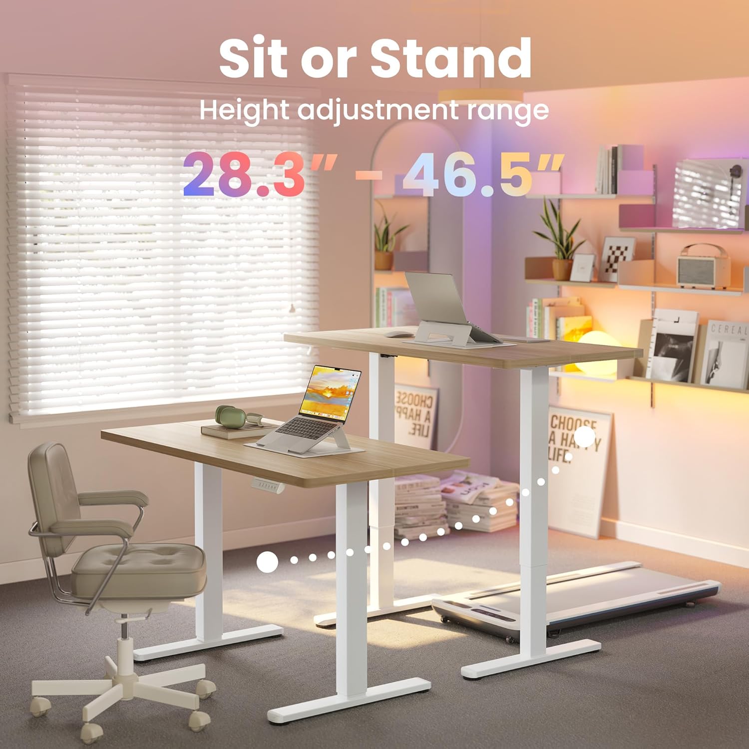 32' Small Electric Standing De - огляд і ціна Work Desk Home Setup
