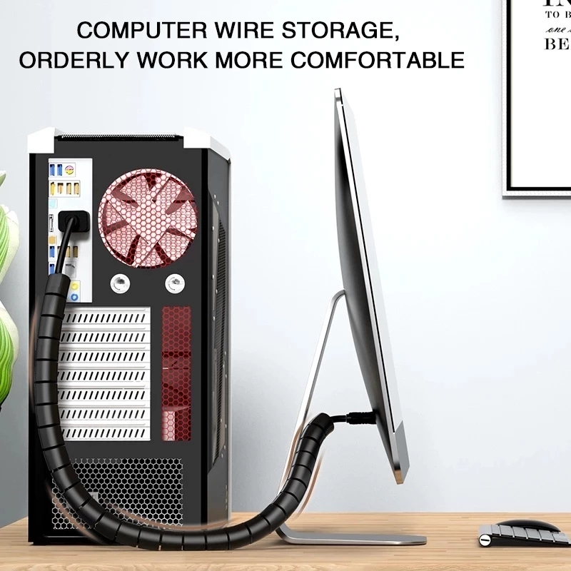 2M/1M Flexible Spiral Cable Wi - огляд і ціна Desk Setup Cable Management