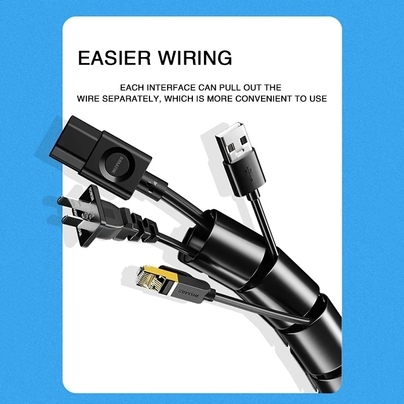 2M/1M Flexible Spiral Cable Wi - огляд і ціна Desk Setup Cable Management