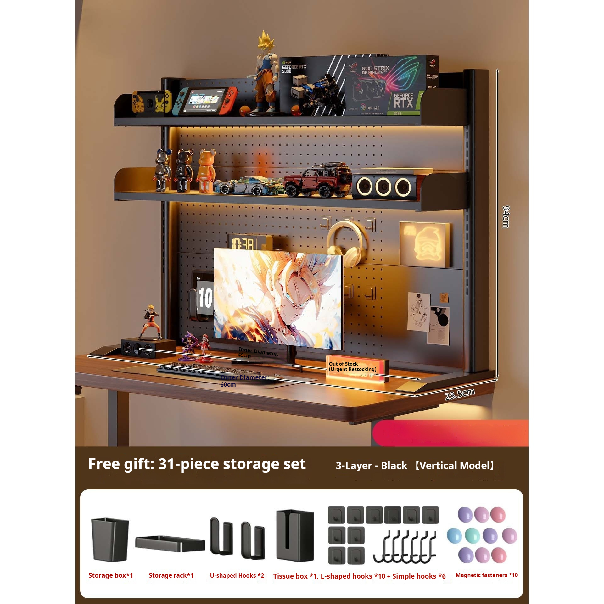 Clamp on Desk Shelf with Pegbo - огляд і ціна Desk Setup Organizer