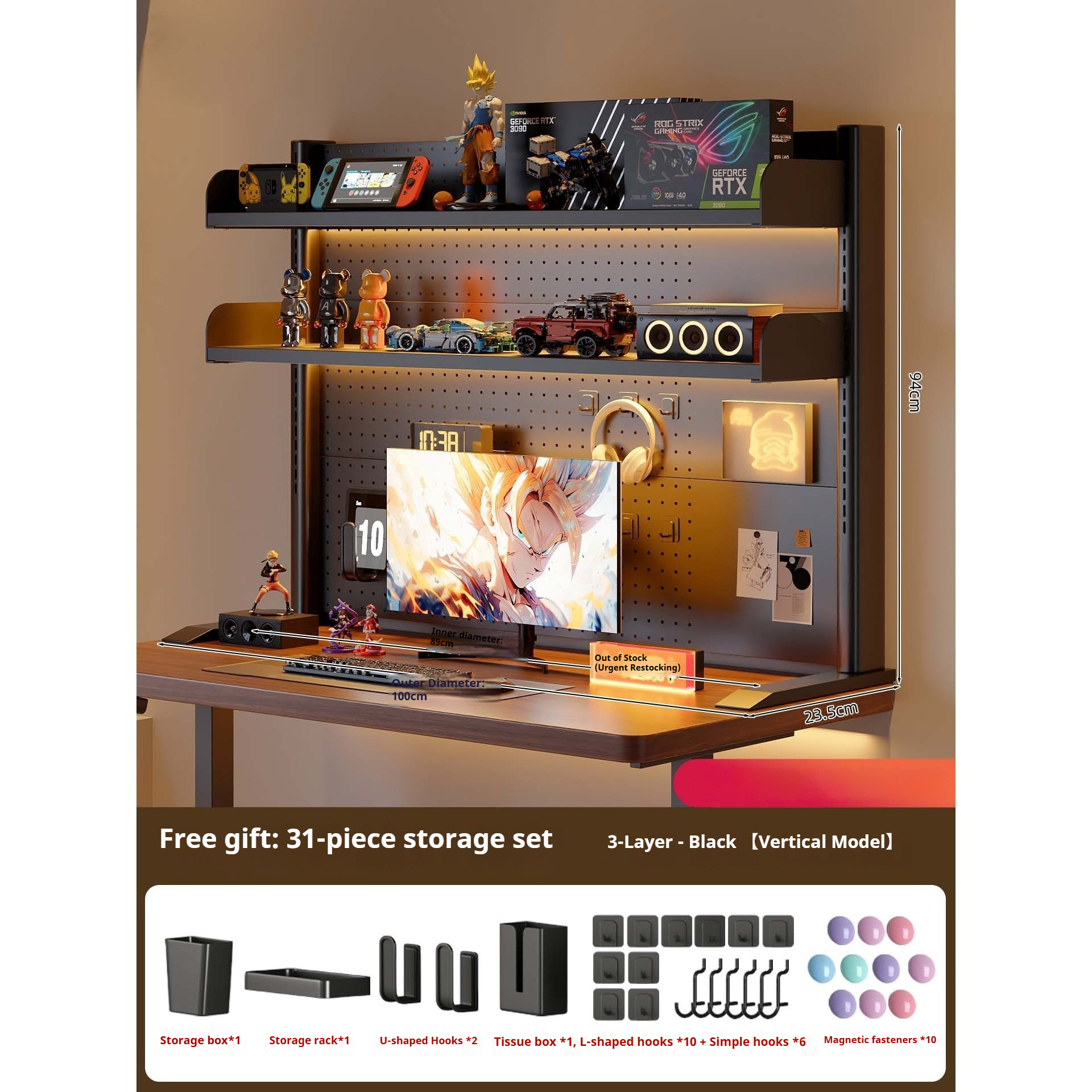 Clamp on Desk Shelf with Pegbo - огляд і ціна Desk Setup Organizer