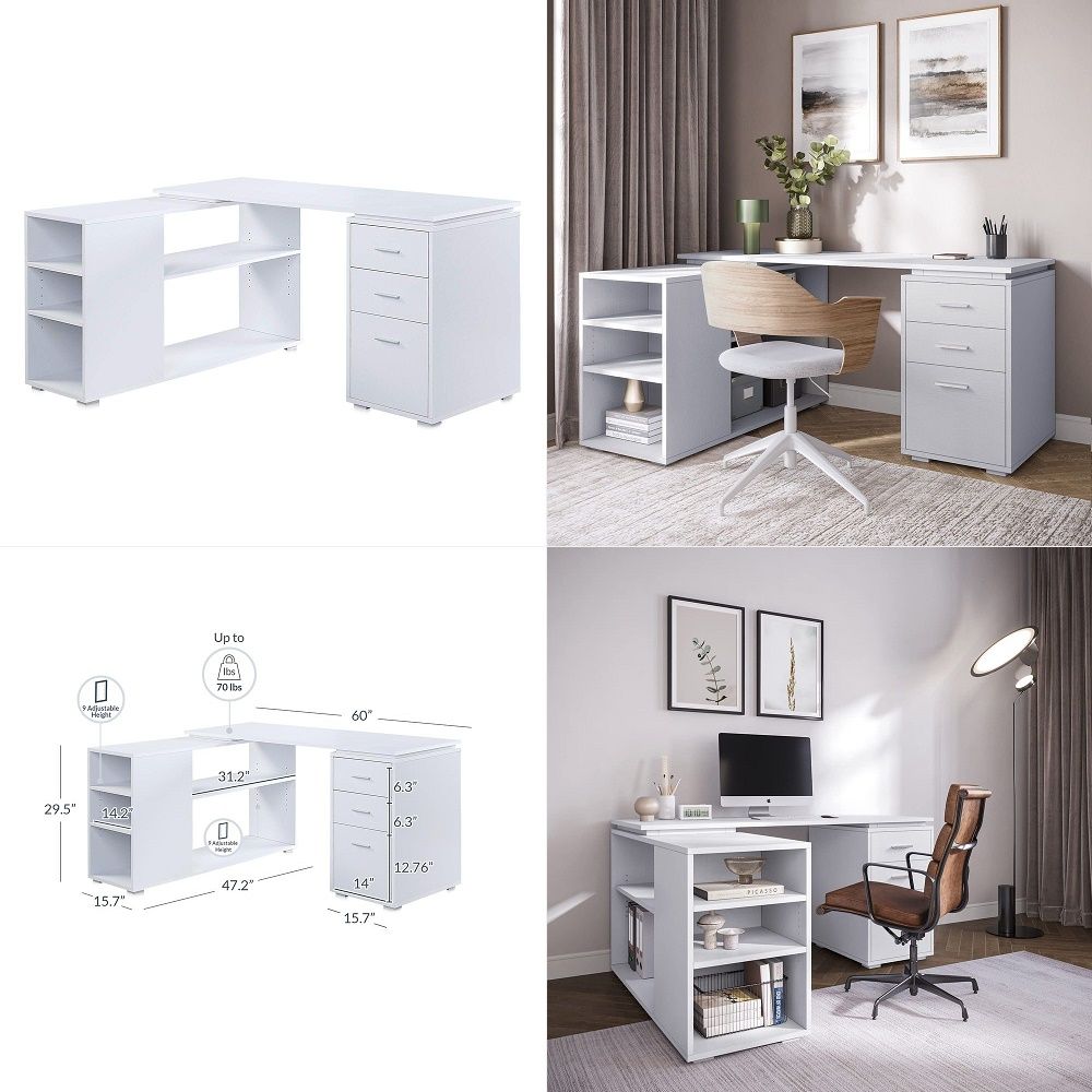 L Shaped Computer Desk, 60 Stu - огляд і ціна Desk Setup L Shaped