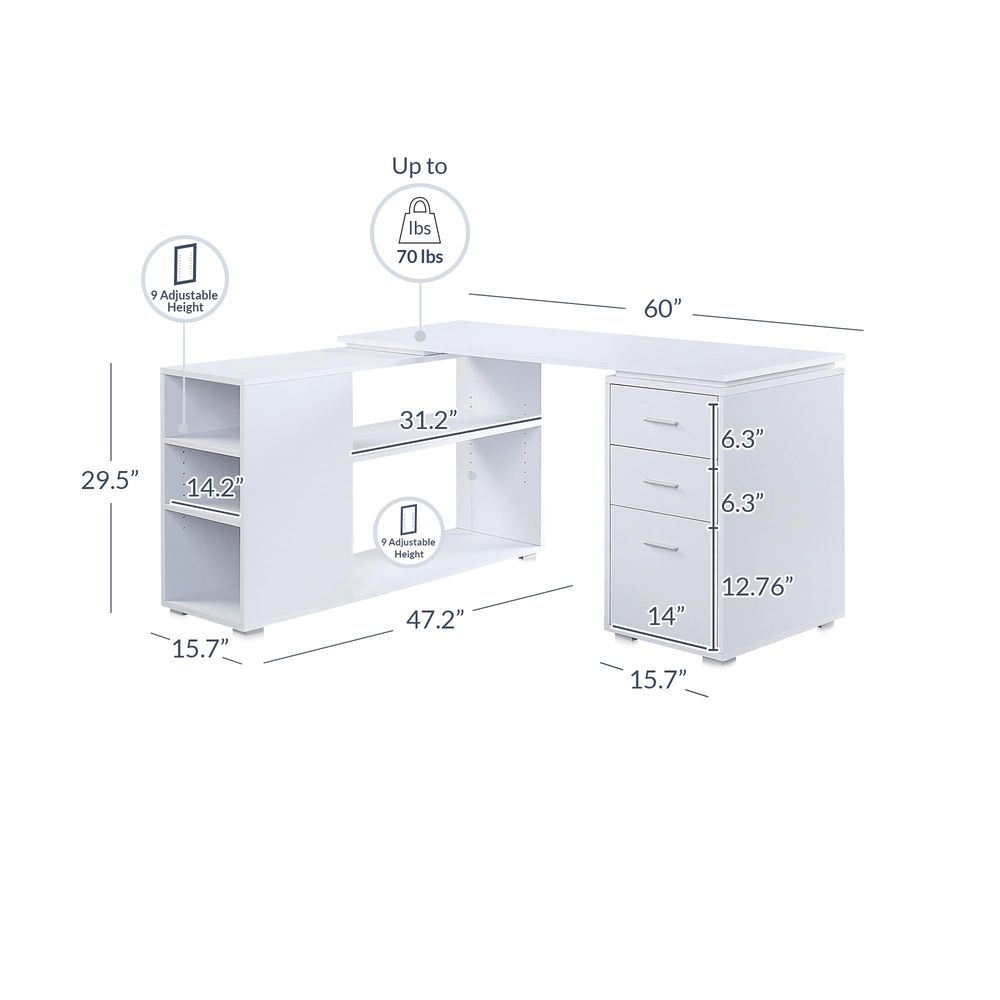 L Shaped Computer Desk, 60 Stu - огляд і ціна Desk Setup L Shaped