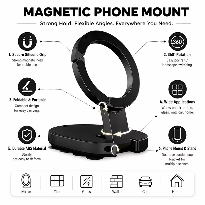3 In1 Magnetic Foldable Phone  - огляд і ціна Desk Setup Stand