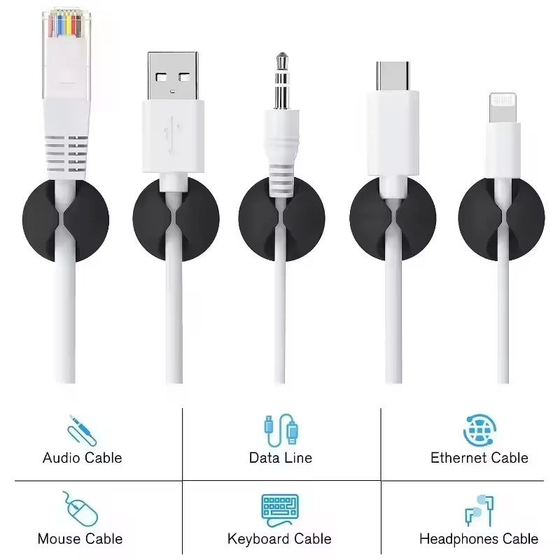 5/50Pcs Desktop Wall Cable Cli - огляд і ціна Desk Setup Cable Management