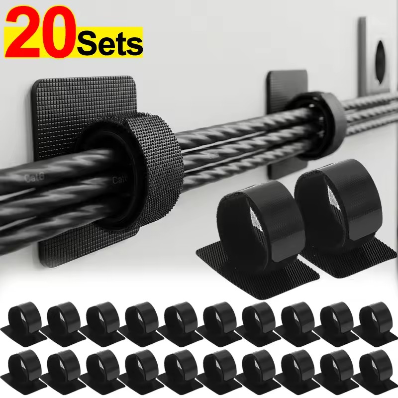 Adhesive Under Desk Cable Ties - огляд і ціна Desk Setup Cable Management