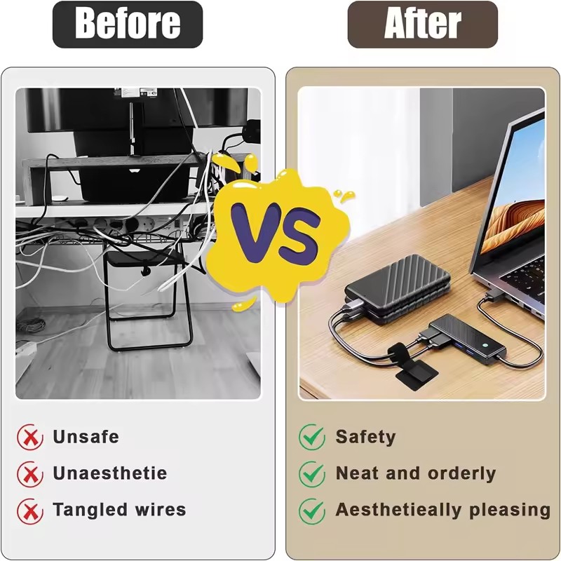 Adhesive Under Desk Cable Ties - огляд і ціна Desk Setup Cable Management