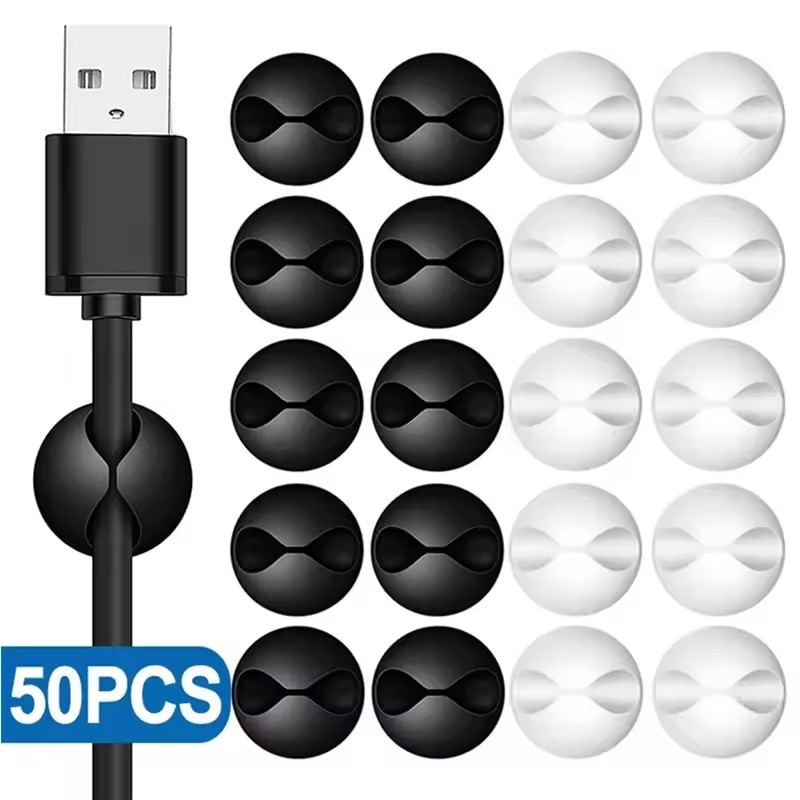 5/50Pcs Desktop Wall Cable Cli - огляд і ціна Desk Setup Cable Management