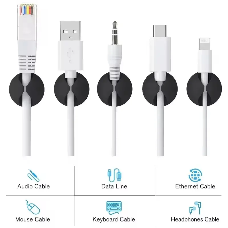 5/50Pcs Mini Cable Organizer S - огляд і ціна Desk Setup Cable Management