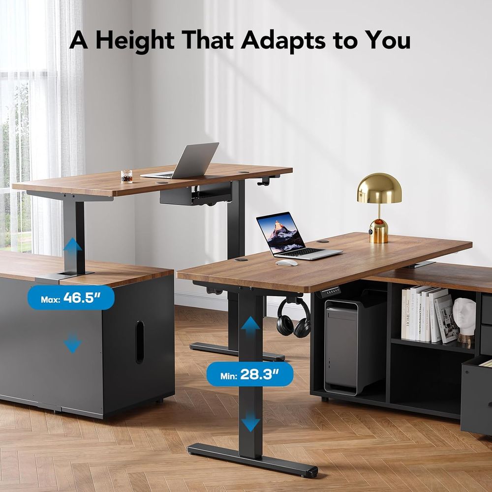 55 Inch L Shaped Standing Desk - огляд і ціна Desk Setup L Shaped